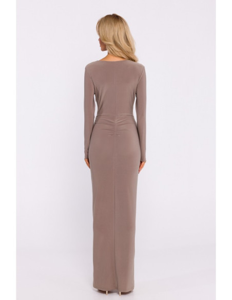 M840 Maxi dress with a knot - beige