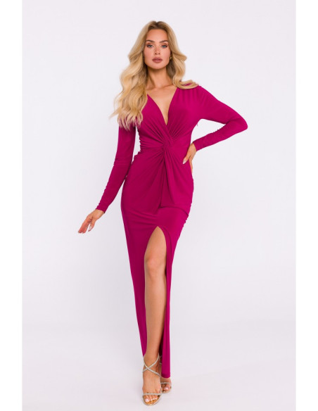 M840 Maxi dress with a knot - ruby