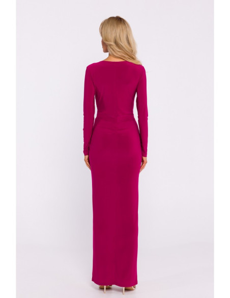 M840 Maxi dress with a knot - ruby