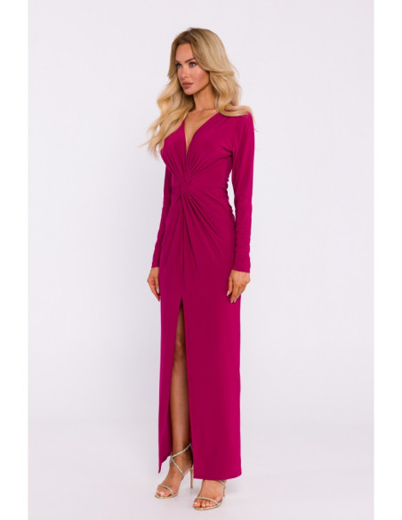 M840 Maxi dress with a knot - ruby