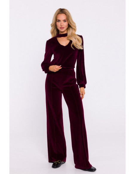 M830 Velvet trousers - maroon