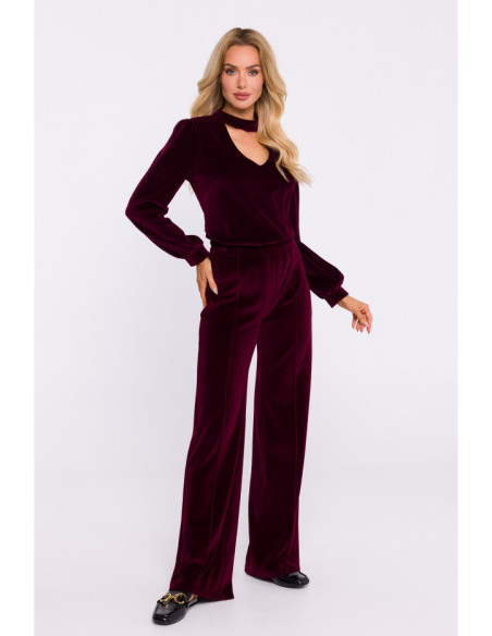 M830 Velvet trousers - maroon