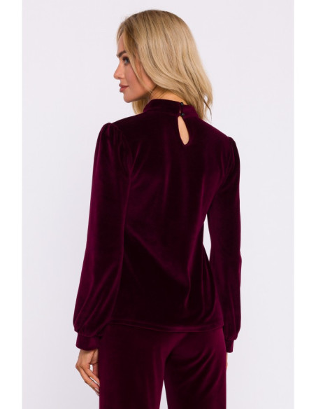 M831 Velvet halter neck top - maroon