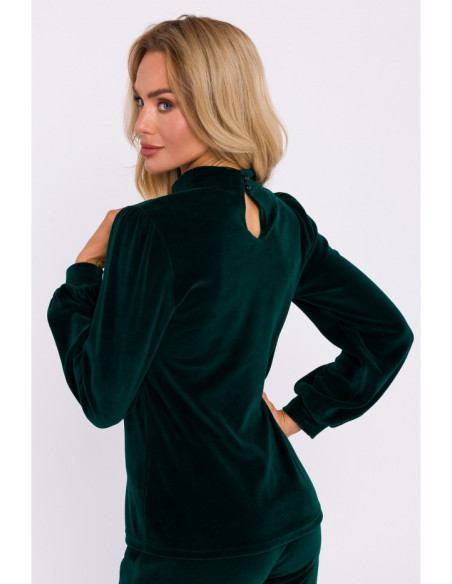 M831 Velvet halter neck top - green