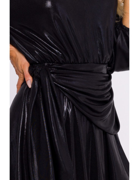 M832 Metallic mini dress - black