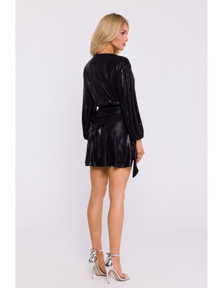 M832 Metallic mini dress - black