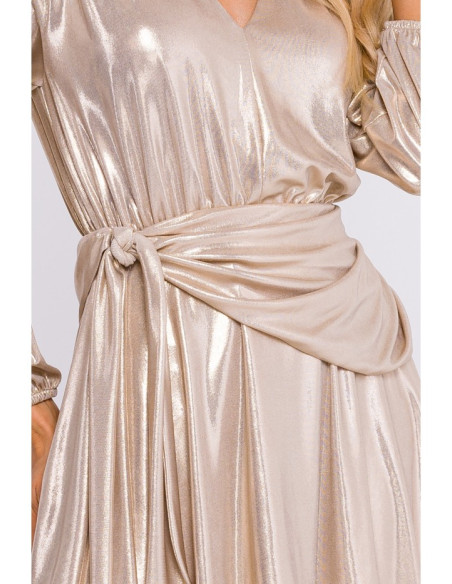 M832 Metallic mini dress - champagne