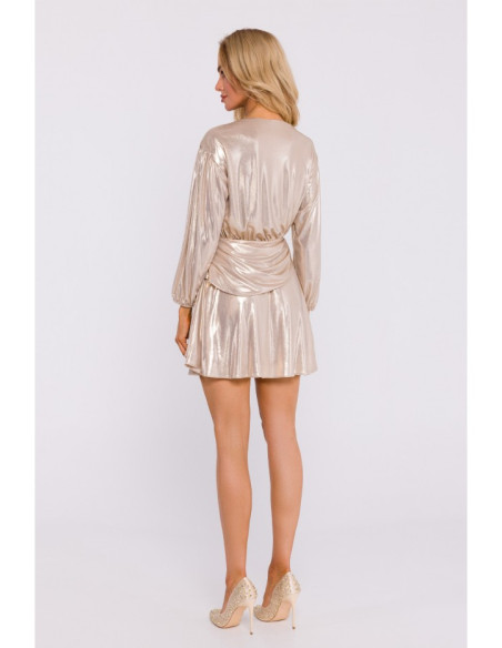 M832 Metallic mini dress - champagne