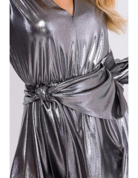 M832 Metallic mini dress - silver