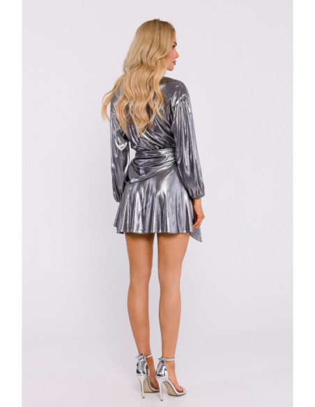 M832 Metallic mini dress - silver