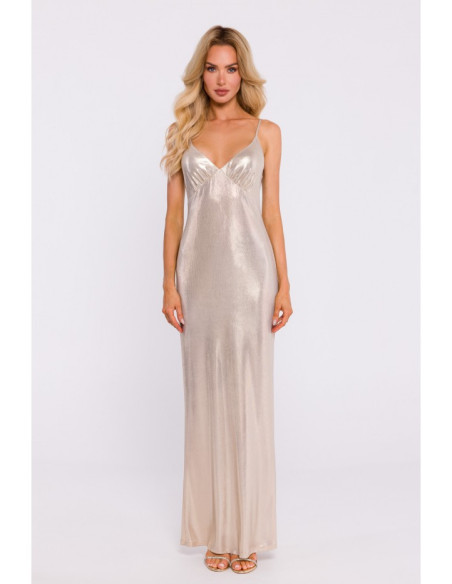 M834 Metallic slip dress - champagne