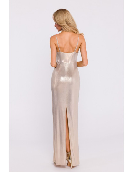 M834 Metallic slip dress - champagne