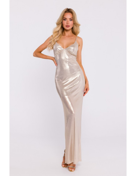 M834 Metallic slip dress - champagne