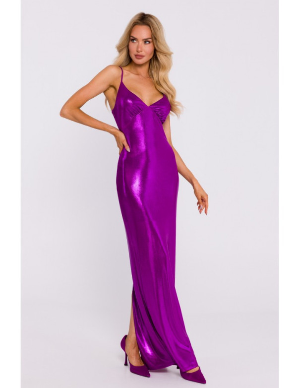 M834 Metallic slip dress - purple