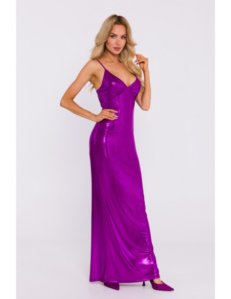 M834 Metallic slip dress - purple