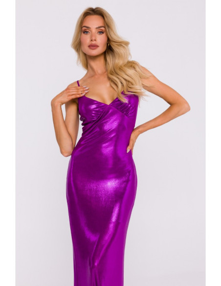 M834 Metallic slip dress - purple