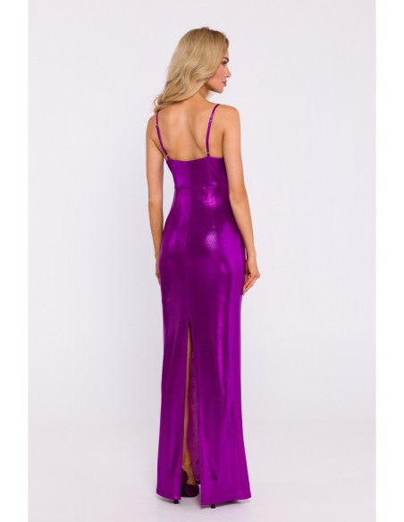 M834 Metallic slip dress - purple