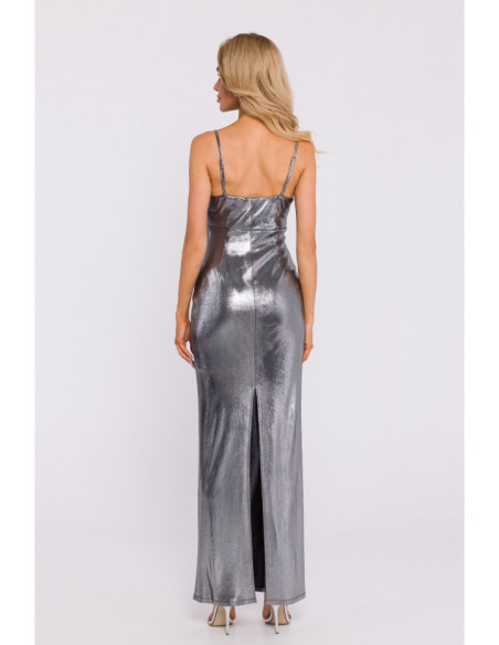 M834 Metallic slip dress - silver