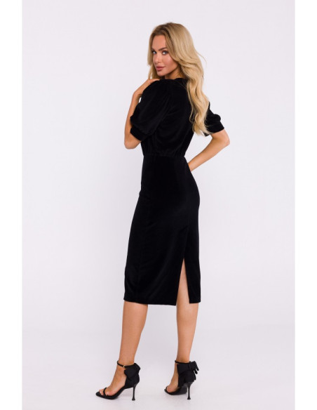 M827 Velvet sheath dress - black