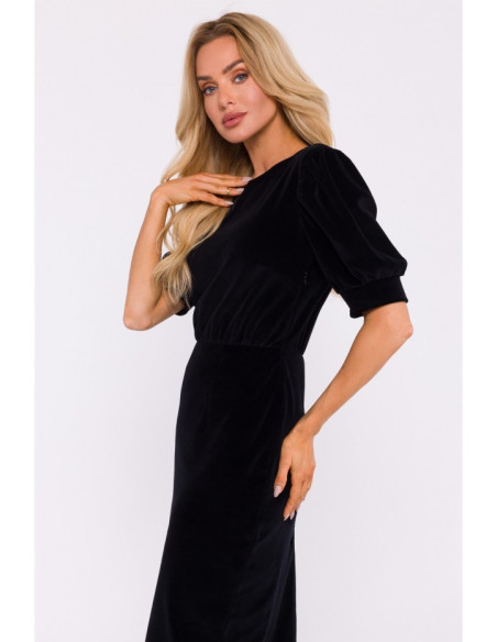 M827 Velvet sheath dress - black