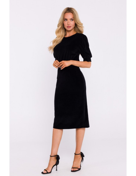 M827 Velvet sheath dress - black