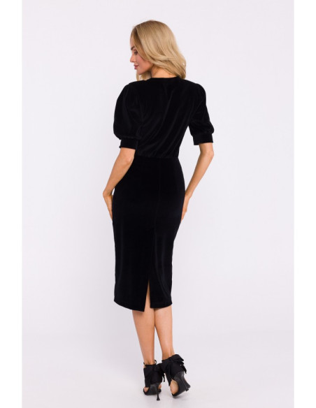 M827 Velvet sheath dress - black