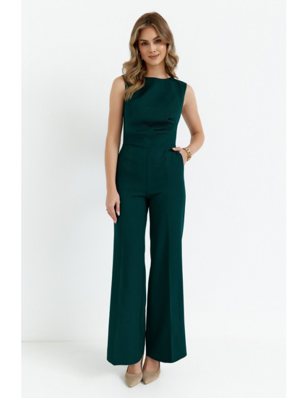 S115 Wide leg jumpsuit - bottle green