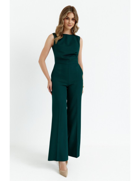 S115 Wide leg jumpsuit - bottle green