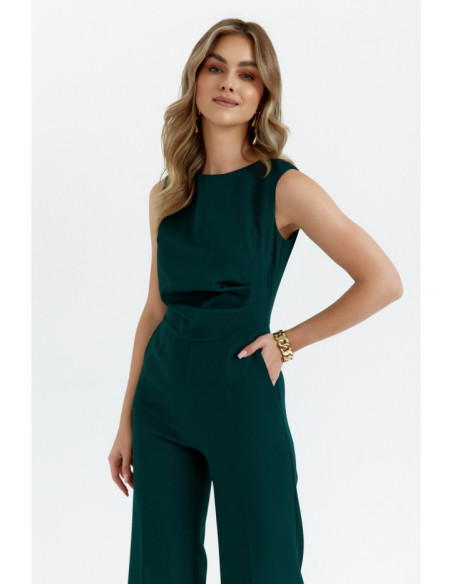 S115 Wide leg jumpsuit - bottle green