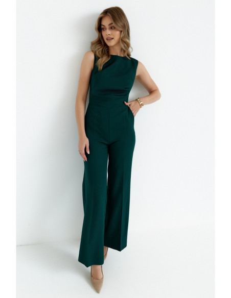 S115 Wide leg jumpsuit - bottle green