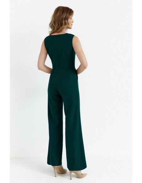 S115 Wide leg jumpsuit - bottle green