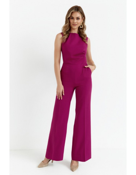 S115 Wide leg jumpsuit - ruby