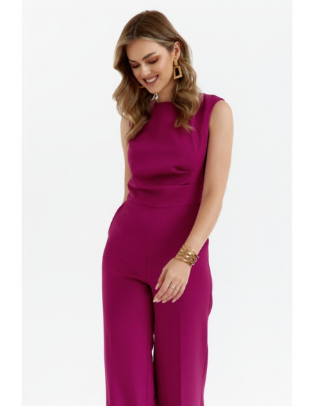 S115 Wide leg jumpsuit - ruby