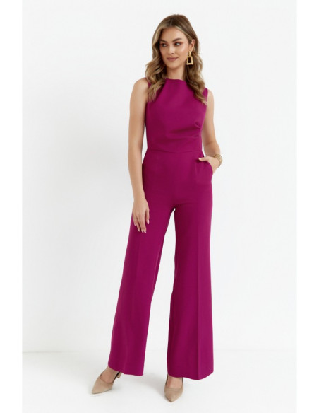 S115 Wide leg jumpsuit - ruby