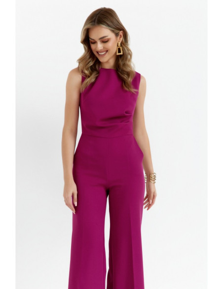 S115 Wide leg jumpsuit - ruby