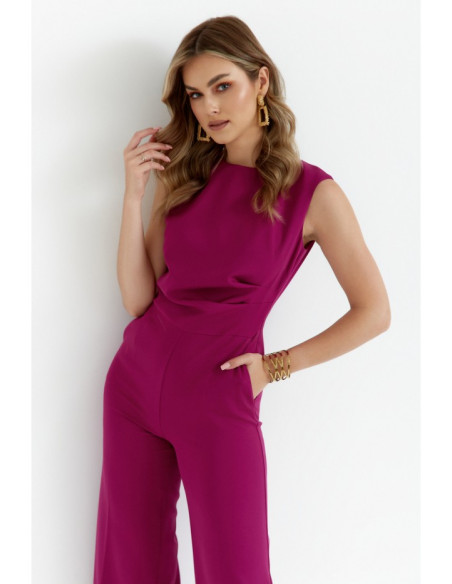 S115 Wide leg jumpsuit - ruby