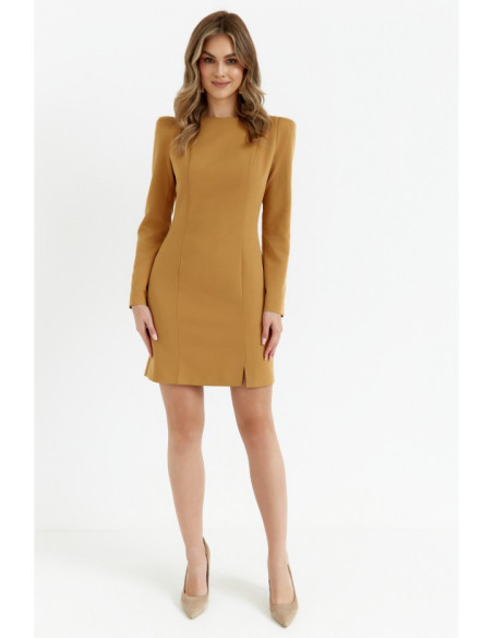 M755 Dress with modeling stitching - cinnamon