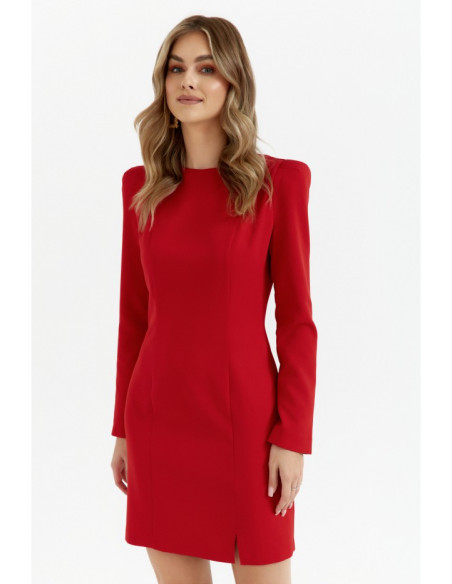 M755 Dress with modeling stitching - red