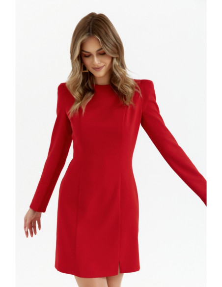 M755 Dress with modeling stitching - red