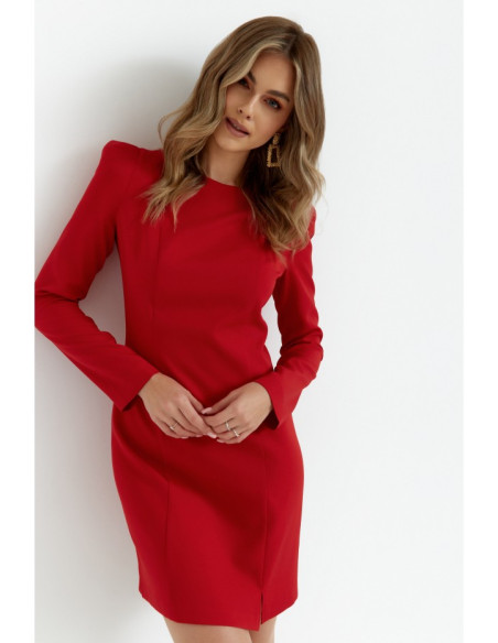 M755 Dress with modeling stitching - red