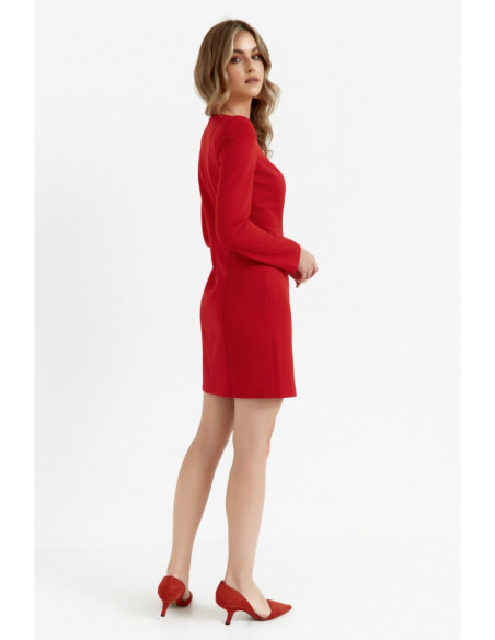 M755 Dress with modeling stitching - red