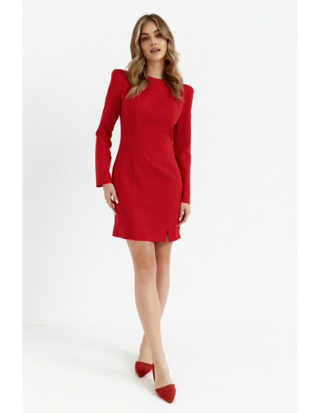 M755 Dress with modeling stitching - red