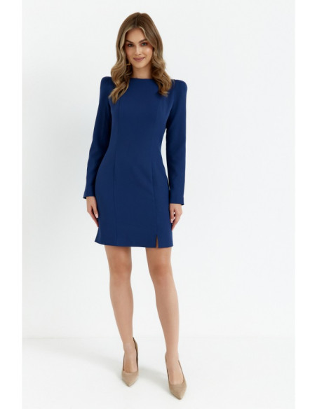 M755 Dress with modeling stitching - navy blue