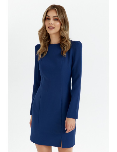 M755 Dress with modeling stitching - navy blue