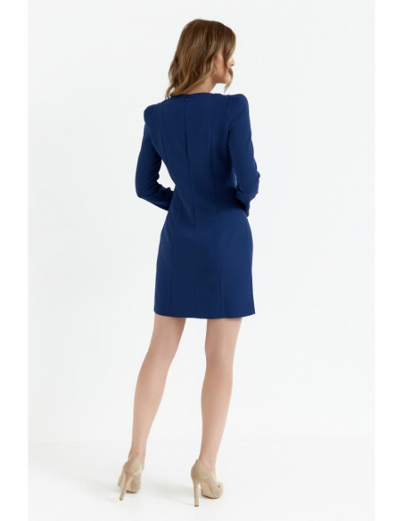 M755 Dress with modeling stitching - navy blue