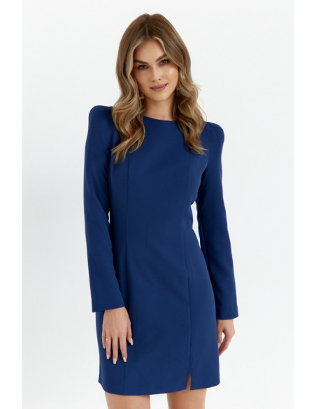 M755 Dress with modeling stitching - navy blue