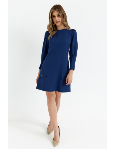 K148 Trapeze dress - navy blue