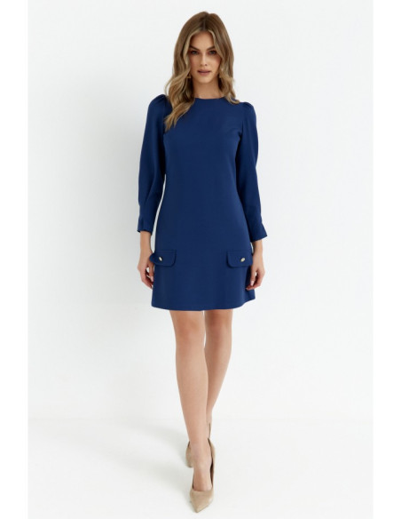 K148 Trapeze dress - navy blue