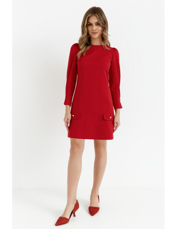 K148 Trapeze dress - red