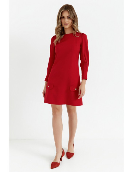 K148 Trapeze dress - red